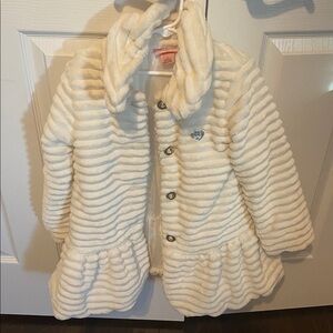 Juicy Couture Cream Faux Fur Coat